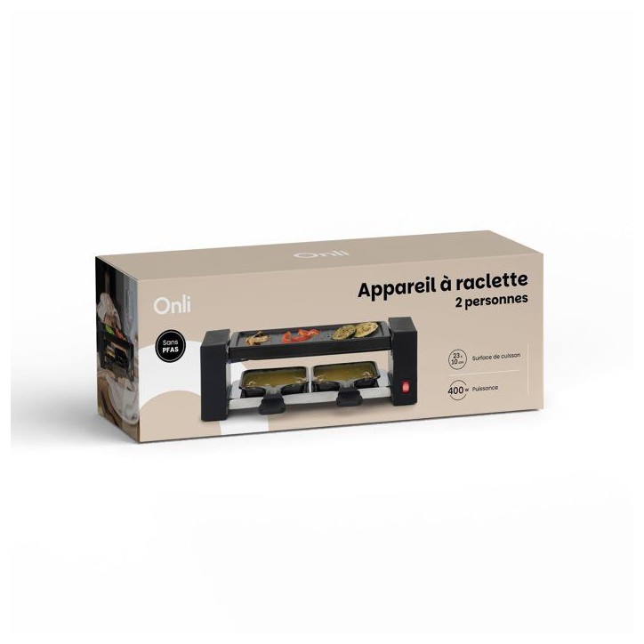 Raclette - ONLI - ON1010N - 2 personnes - grill