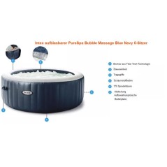 Spa gonflable INTEX - Blue Navy - 216 x 71 cm - 6 places - Rond - 2843