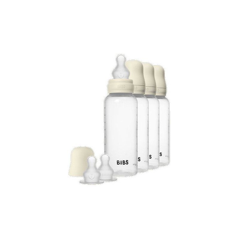 Biberon bébé - BIBS - Embout rond - Silicone - 270 ml - Débit moyen