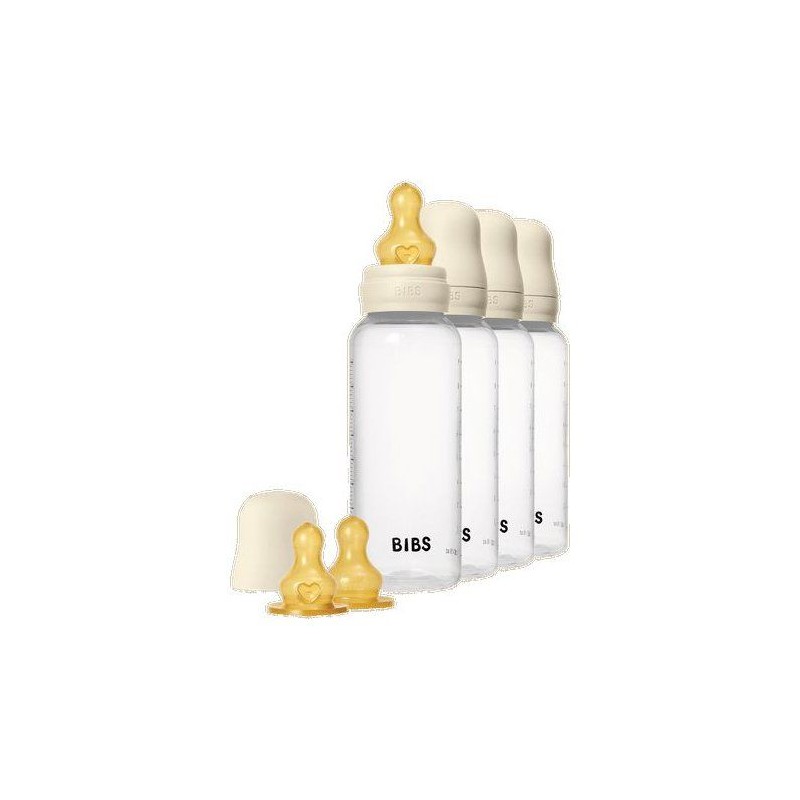Biberon bébé - BIBS - Embout rond - Caoutchouc naturel - 270 ml - D
