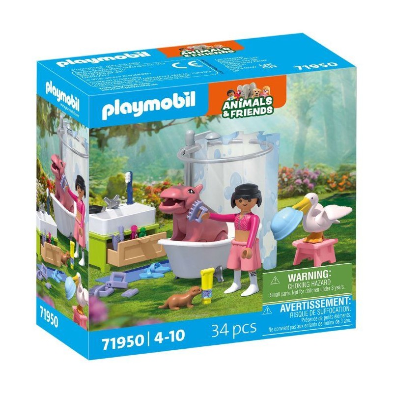 PLAYMOBIL 71950 L'heure du bain des animaux