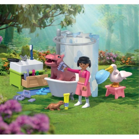 PLAYMOBIL 71950 L'heure du bain des animaux