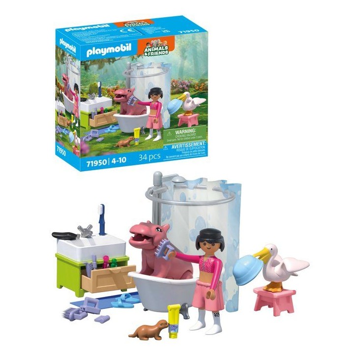 PLAYMOBIL 71950 L'heure du bain des animaux