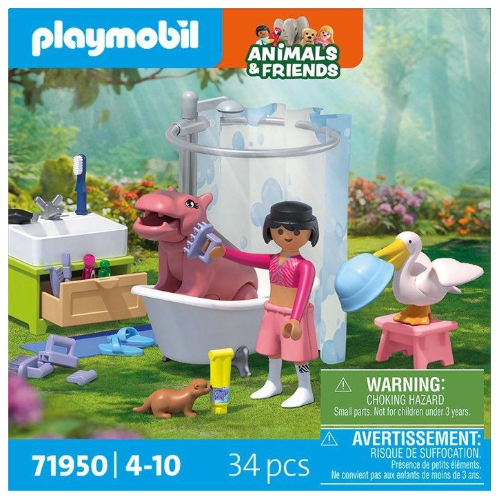 PLAYMOBIL 71950 L'heure du bain des animaux