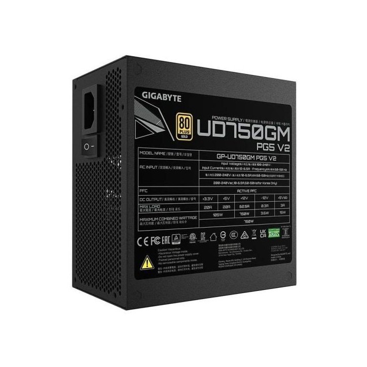 GIGABYTE - GP-UD750GM PG5 V2 80+ Gold - Alimentation - 750 W GIGABYTE - GP-UD750GM PG5 V2 80+ Gold - Alimentation - 750 W