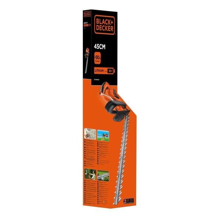 Taille-haies électrique sans fil + batterie 2Ah + chargeur - BLACK&DECKER - GTC1845L20-QW - 18V - Lame 45cm Taille-haies électrique sans fil + batterie 2Ah + chargeur - BLACK&DECKER - GTC1845L20-QW - 18V - Lame 45cm