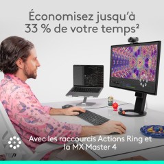 Souris sans fil - Logitech - MX Master 4 - Ergonomique - Graphite