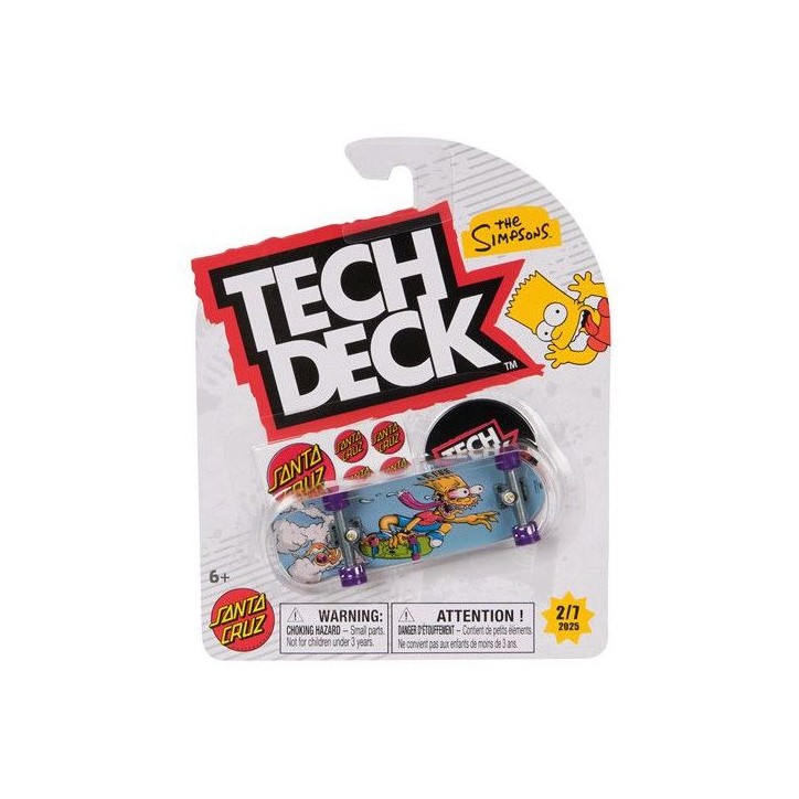 SPINMASTER Tech Deck - Pack 1 Mini skate licence (Simpsons, Sonic, Tortues Ninja...) + autocollants - Des 6 ans
