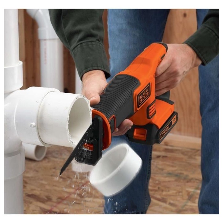 Scie sabre sans fil - BLACK+DECKER - BDCR18N-XJ - 18V - course 22mm - avec lame - sans batterie
