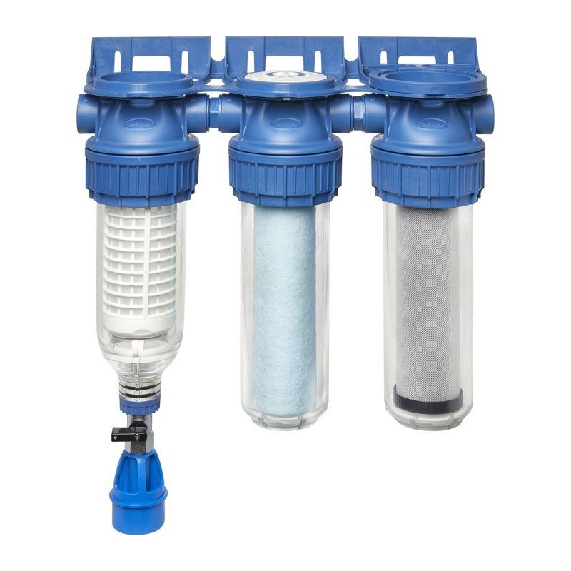 Station de filtration triplex - BWT - PURESKY 50 µm rétro-lavable +