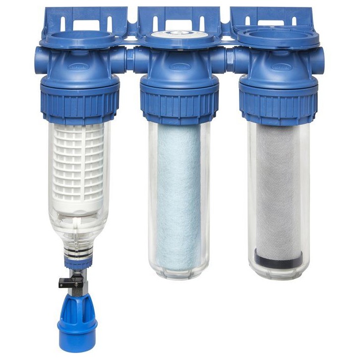 Station de filtration triplex - BWT - PURESKY 50 µm rétro-lavable + ARCTIC 20 µm + PUREBLOCK 10 µm Station de filtration triplex - BWT - PURESKY 50 µm rétro-lavable + ARCTIC 20 µm + PUREBLOCK 10 µm
