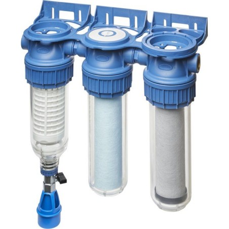 Station de filtration triplex - BWT - PURESKY 50 µm rétro-lavable + ARCTIC 20 µm + PUREBLOCK 10 µm