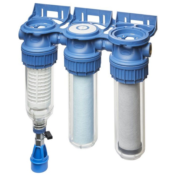Station de filtration triplex - BWT - PURESKY 50 µm rétro-lavable + ARCTIC 20 µm + PUREBLOCK 10 µm Station de filtration triplex - BWT - PURESKY 50 µm rétro-lavable + ARCTIC 20 µm + PUREBLOCK 10 µm