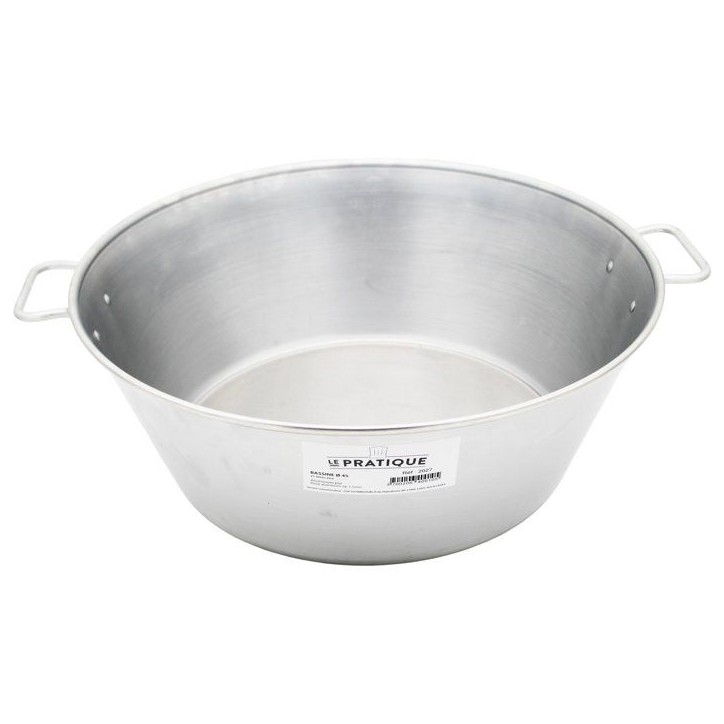 Bassine - LE PRATIQUE - Aluminium - Ø 45 cm - 21 L - Épaisseur 1,5 mm - Anse alu