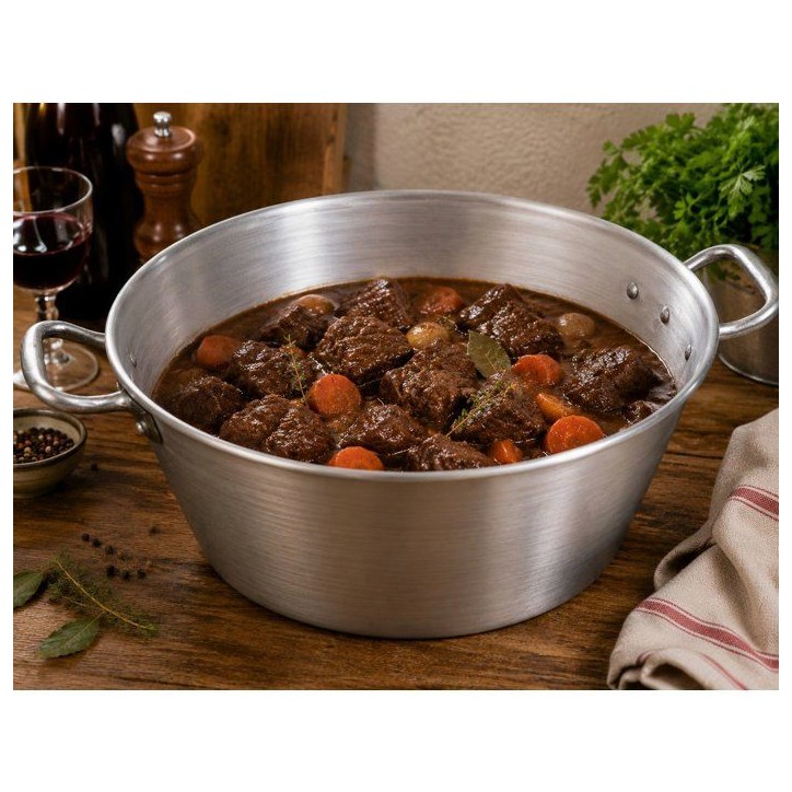 Bassine - LE PRATIQUE - Aluminium - Ø 45 cm - 21 L - Épaisseur 1,5 mm - Anse alu