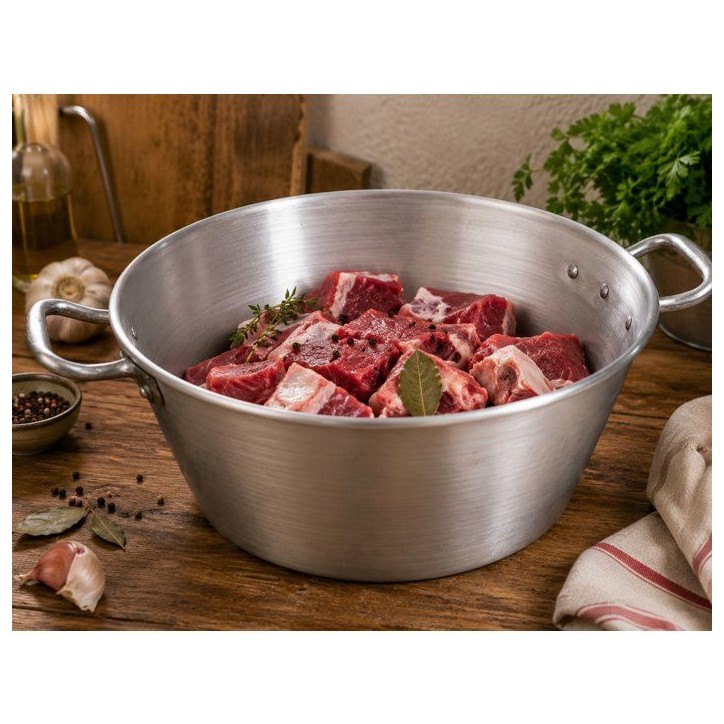Bassine - LE PRATIQUE - Aluminium - Ø 45 cm - 21 L - Épaisseur 1,5 mm - Anse alu