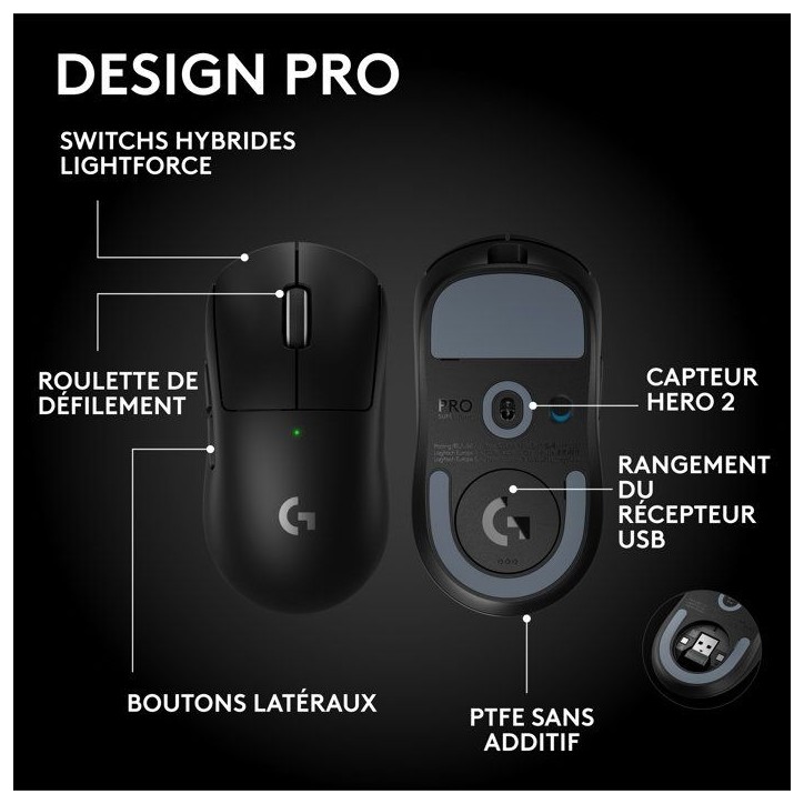 Souris gamer - Sans fil - Logitech G - Pro X Superlight 2 SE Lightspeed - Noire Souris gamer - Sans fil - Logitech G - Pro X Superlight 2 SE Lightspeed - Noire