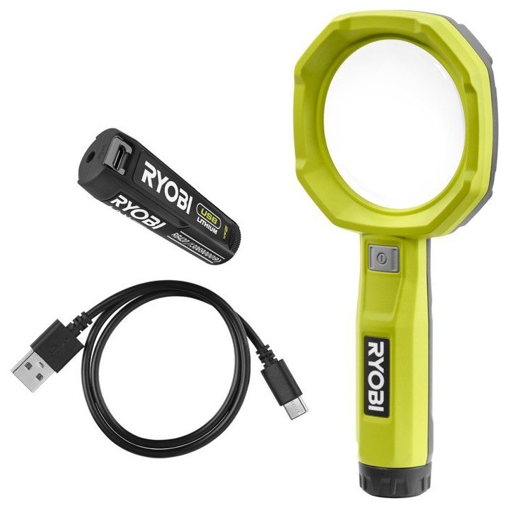 RYOBI Loupe éclairée 4V USB Lithium x3 LED - batterie 2Ah + chargeur - RML4-120G