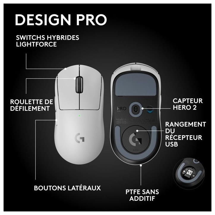 Souris gamer - Sans fil - Logitech G - Pro X Superlight 2 SE Lightspeed - Blanche Souris gamer - Sans fil - Logitech G - Pro X Superlight 2 SE Lightspeed - Blanche