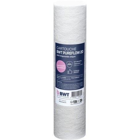 Cartouche filtrante - BWT - Extrudée 20 µm - Retient boues/sable/rou