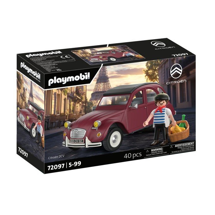 PLAYMOBIL 72097 Citroen 2CV Grenat Exclusif, Classic Car, Voiture de collection, 40 pieces, des 14 ans