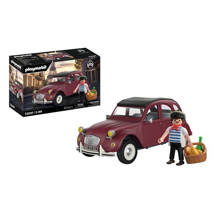 PLAYMOBIL 72097 Citroen 2CV Grenat Exclusif, Classic Car, Voiture de collection, 40 pieces, des 14 ans