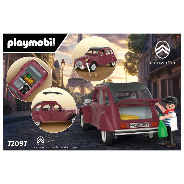 PLAYMOBIL 72097 Citroen 2CV Grenat Exclusif, Classic Car, Voiture de collection, 40 pieces, des 14 ans