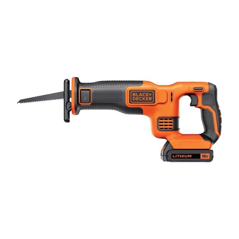 Scie sabre sans fil - BLACK+DECKER - BDCR18-QW - 18V - avec batterie 1 Scie sabre sans fil - BLACK+DECKER - BDCR18-QW - 18V - avec batterie 1