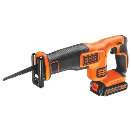 Scie sabre sans fil - BLACK+DECKER - BDCR18-QW - 18V - avec batterie 1,5 Ah + chargeur + lame 15cm