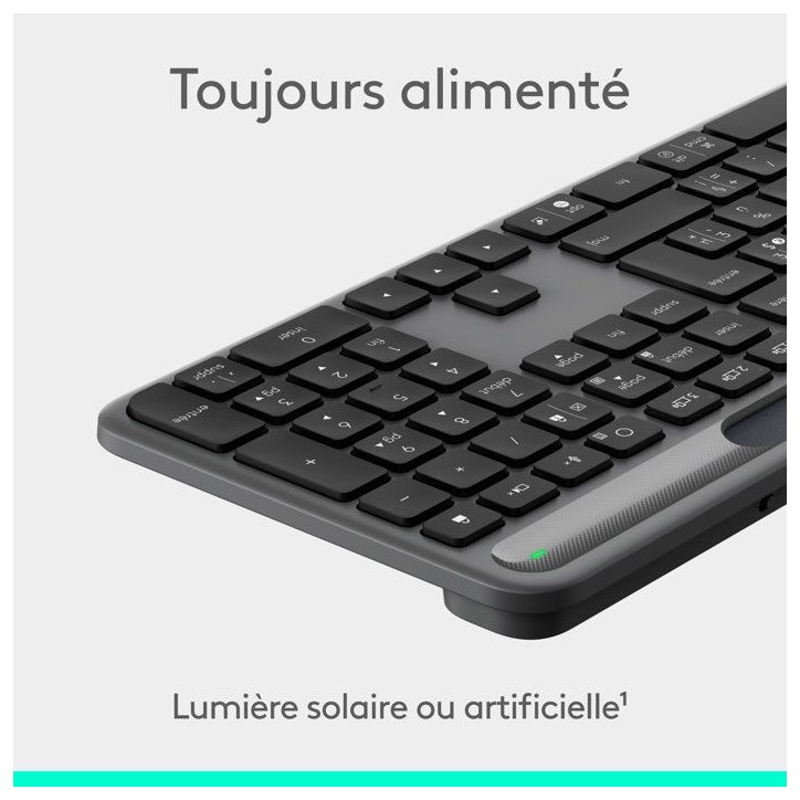 Clavier - Sans fil - Logitech - Signature Slim Solar+ - Graphite