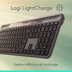 Clavier - Sans fil - Logitech - Signature Slim Solar+ - Graphite