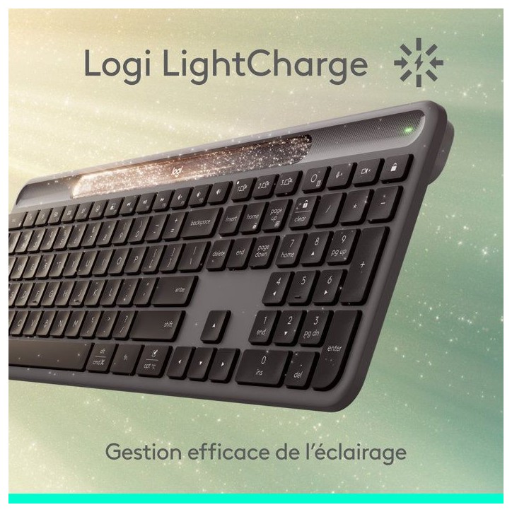 Clavier - Sans fil - Logitech - Signature Slim Solar+ - Graphite