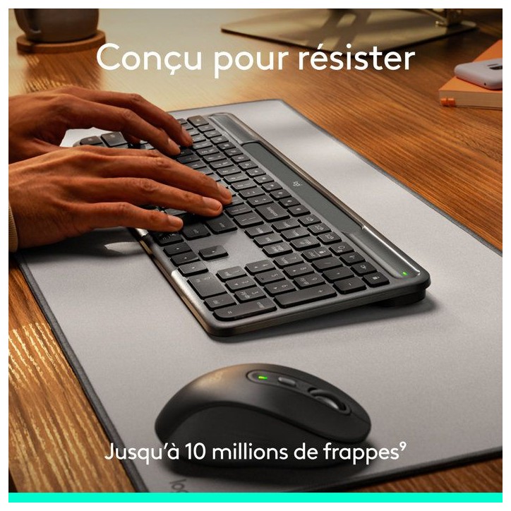 Clavier - Sans fil - Logitech - Signature Slim Solar+ - Graphite