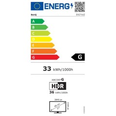Ecran OLED - BenQ - EX271UZ - 27 - 4K - 240Hz - FreeSync Premium Pro -