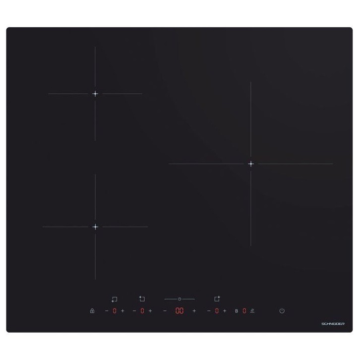 Plaque a induction - SCHNEIDER - 3 foyers - 52 x 59 x 5,5 cm - SCTI630N1S Plaque a induction - SCHNEIDER - 3 foyers - 52 x 59 x 5,5 cm - SCTI630N1S