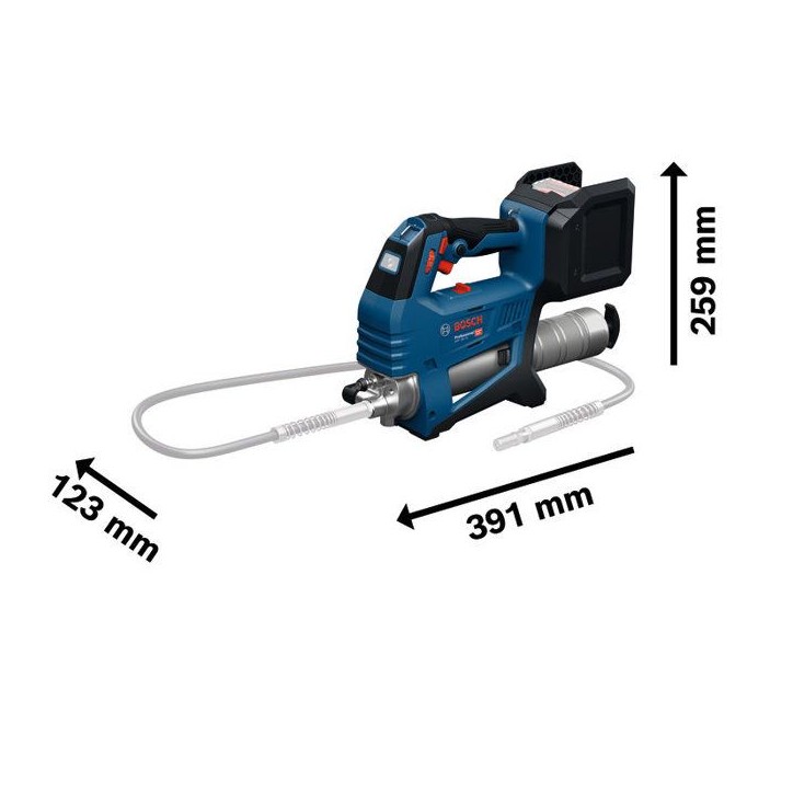 Pistolet a graisse sans fil BOSCH PROFESSIONAL - GFP 18V-10 - 18V - 10 000 PSI - 320 g/min - Coupleur 90° + bandouliere