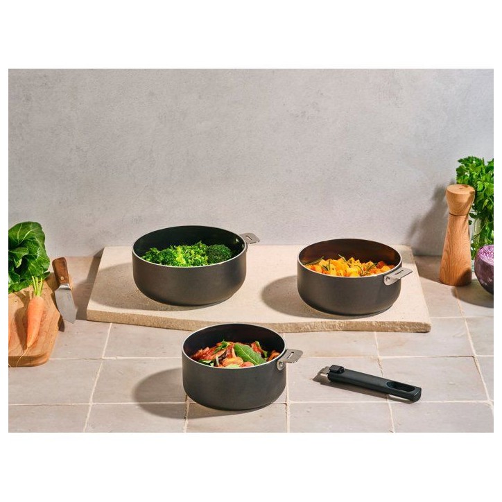 Casseroles - COSY & TRENDY - Click Set 3 - 16 a 20 cm - Antiadhésif - Poignée amovible Casseroles - COSY & TRENDY - Click Set 3 - 16 a 20 cm - Antiadhésif - Poignée amovible