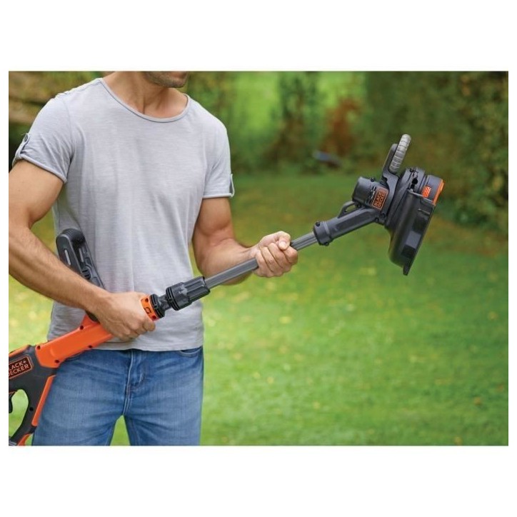 Coupe-bordure électrique BLACK+DECKER - STC1820EPC-QW - 18V - 28cm - Avec batterie 18V - 2 Vitesses - Tete Pivotante 180°