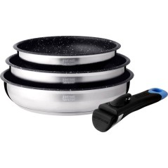 Set de 3 poeles - ARTHUR MARTIN - AM2196 - Ø20-24-26 cm - Acier inoxy