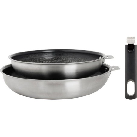Poeles - COSY & TRENDY - Elegance Set 2 - 24+28 cm - Noir - Aluminium recyclé - Tous feux
