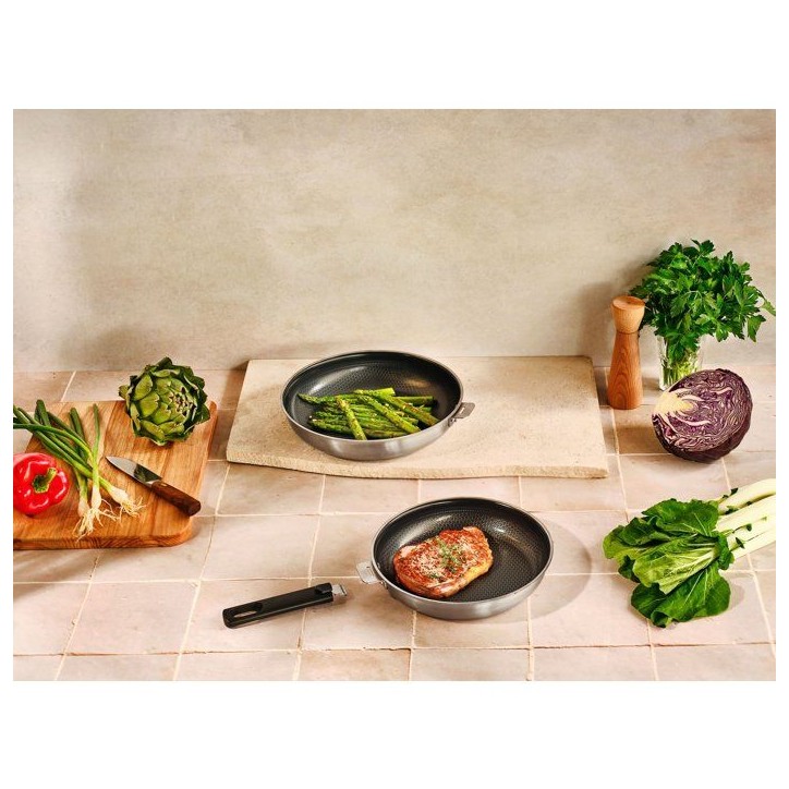 Poeles - COSY & TRENDY - Elegance Set 2 - 24+28 cm - Noir - Aluminium recyclé - Tous feux