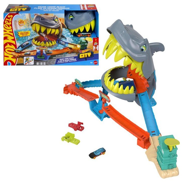 Circuit - HOT WHEELS - Attaque du requin JHL96 - Pistes multiples - Action - Véhicule