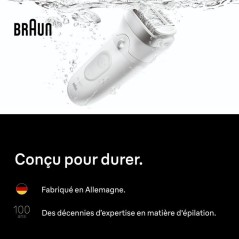 Épilateur électrique - BRAUN - SE7-011 - 2 modes - 40 min - Étanche