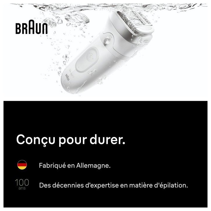 Épilateur électrique - BRAUN - SE7-011 - 2 modes - 40 min - Étanche - Blanc Épilateur électrique - BRAUN - SE7-011 - 2 modes - 40 min - Étanche - Blanc