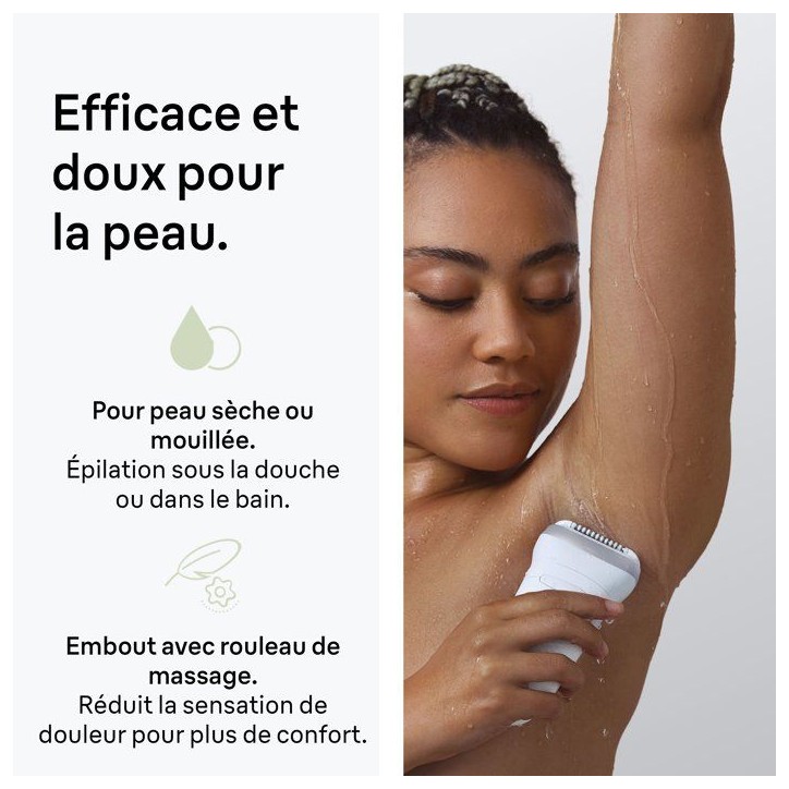 Épilateur électrique - BRAUN - SE7-011 - 2 modes - 40 min - Étanche - Blanc Épilateur électrique - BRAUN - SE7-011 - 2 modes - 40 min - Étanche - Blanc