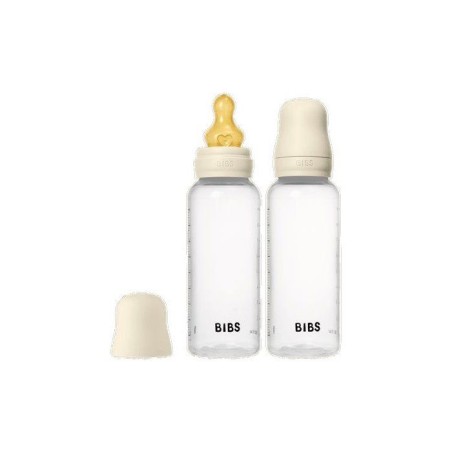 Biberon bébé - BIBS - Embout rond - Caoutchouc naturel - 270 ml - D