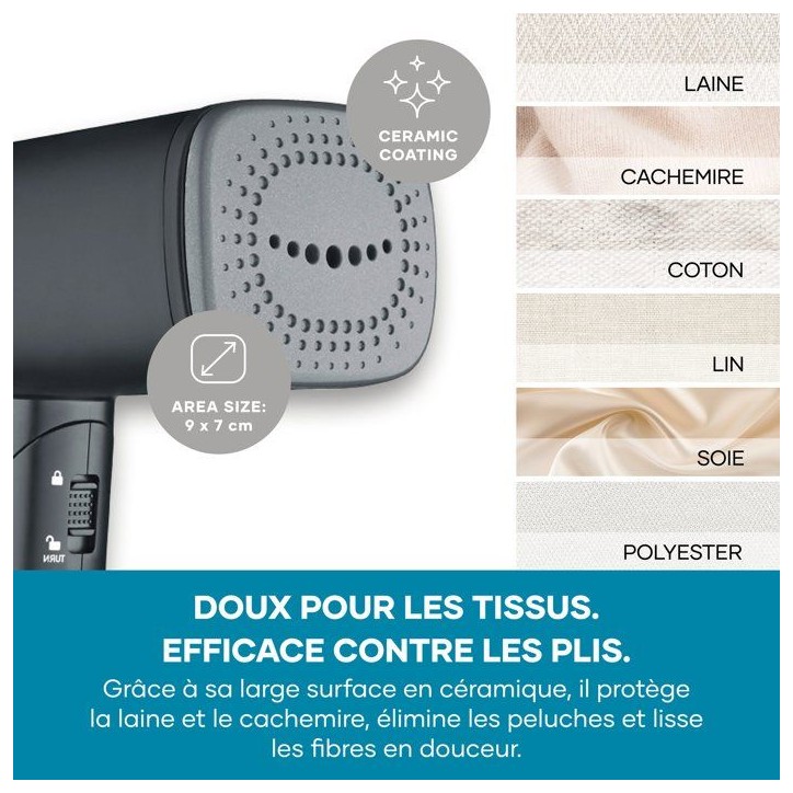 Défroisseur vapeur de voyage - SEVERIN - DG3282- Steamer pliable pour textiles - Résevoir 130ml - 1400 W - Noir Défroisseur vapeur de voyage - SEVERIN - DG3282- Steamer pliable pour textiles - Résevoir 130ml - 1400 W - Noir