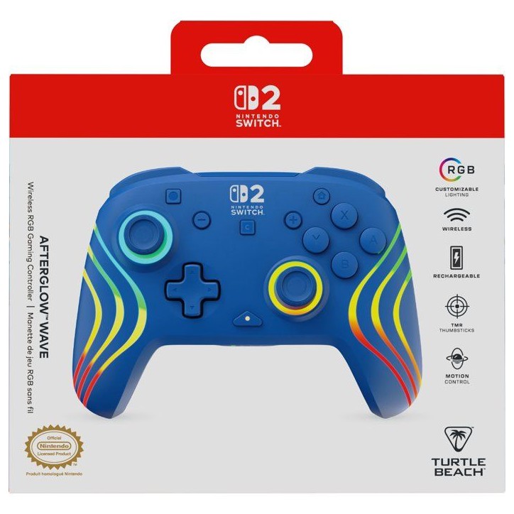 Manette Gaming sans fil RGB - TURTLE BEACH - Afterglow Wave pour Nintendo Switch 2 - Bleu Manette Gaming sans fil RGB - TURTLE BEACH - Afterglow Wave pour Nintendo Switch 2 - Bleu