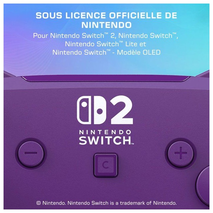 Manette Gaming sans fil RGB - TURTLE BEACH - Afterglow Wave pour Nintendo Switch 2 - Violet