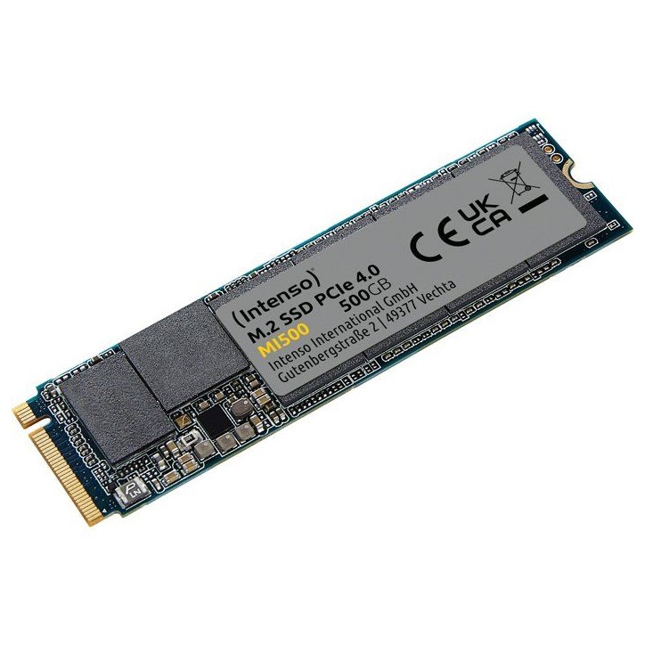 INTENSO - MI500 - SSD Interne - 500 Go - NVMe M.2 PCIe Gen 4x4 - Vitesse de lecture jusqu'a 5 300 Mo/s INTENSO - MI500 - SSD Interne - 500 Go - NVMe M.2 PCIe Gen 4x4 - Vitesse de lecture jusqu'a 5 300 Mo/s
